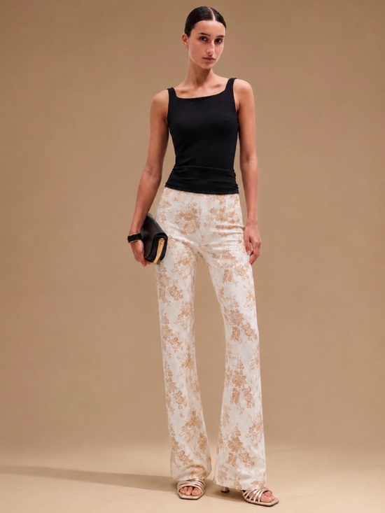 PAIGE Pants - NWOT Paige Denim x Sanderson Stretc Bootcut Trouser Jeans Tan/Cream Size 2/US 26